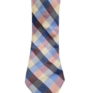 vintage mens breuer Blue White 100% silk ties